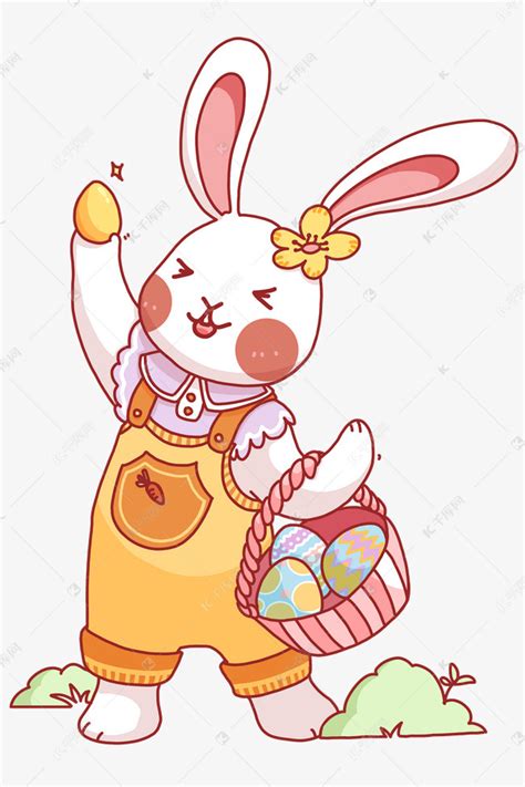 复活节兔子卡通装饰素材图片免费下载-千库网