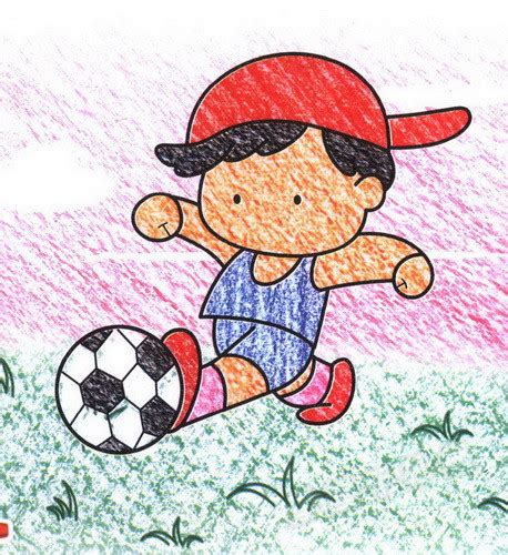小朋友们在一起踢足球的简笔画图片 - 简笔画网