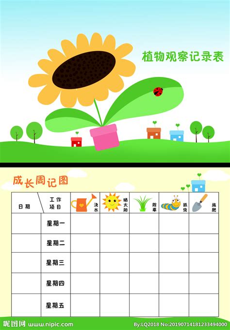 幼儿园植物角记录表设计图__其他_广告设计_设计图库_昵图网nipic.com