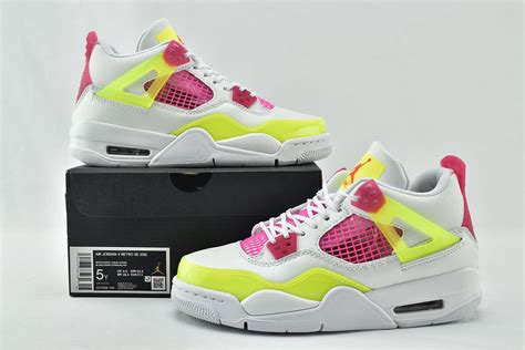Air Jordan 4 AJ4 乔丹4代篮球鞋/糖果 柠檬 女神黄粉白 货号：CV7808-100 ...