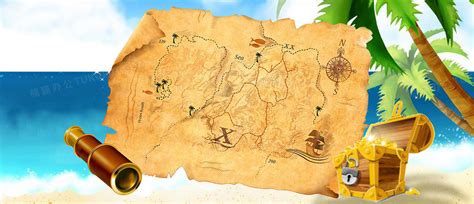 海盗船寻宝地图手绘背景背景图片素材免费下载_熊猫办公