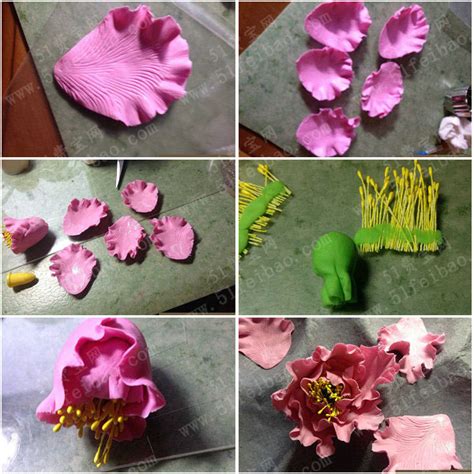 黏土花朵图，鲜艳的粘土牡丹花制作步骤 - 手工小制作 - 51费宝网