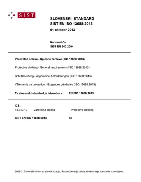 EN ISO 13688:2013 - Protective clothing - General requirements (ISO ...
