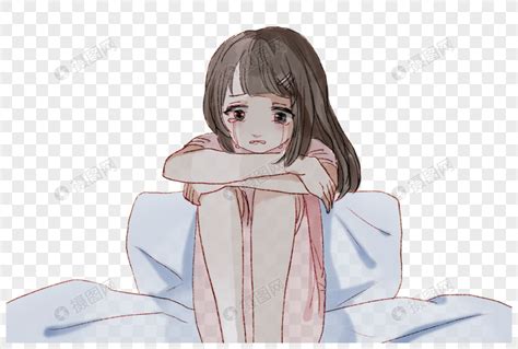 在哭泣的少女图片