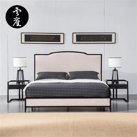 云崖 新中式双人床 现代中式1.5m1.8米实木床 禅意简约主卧次卧床家具-美间设计