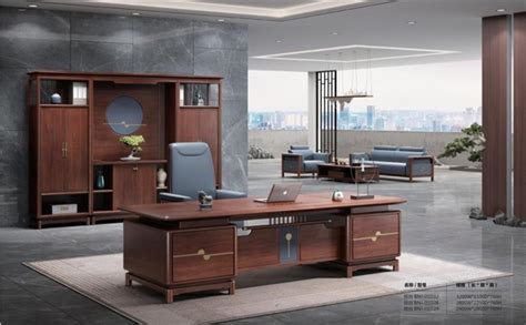 2019年新款实木老板办公室配套办公家具-小江南|实木办公家具|迪欧家具