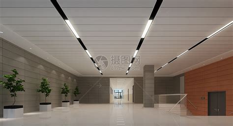 杭州现代办公楼大厅装修设计效果图案例-办公楼设计-浙江国富装饰