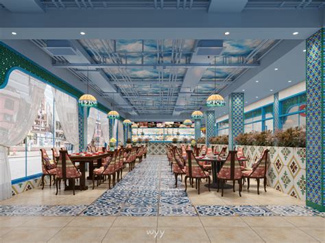 民族风餐厅设计新疆风格餐厅设计内涵max+su+效果图[原创]