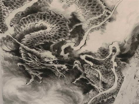 传统龙纹绘画与艺术品造型设计 国画水墨龙图|纯艺术|绘画|上海由龙纹身 - 原创作品 - 站酷 (ZCOOL)