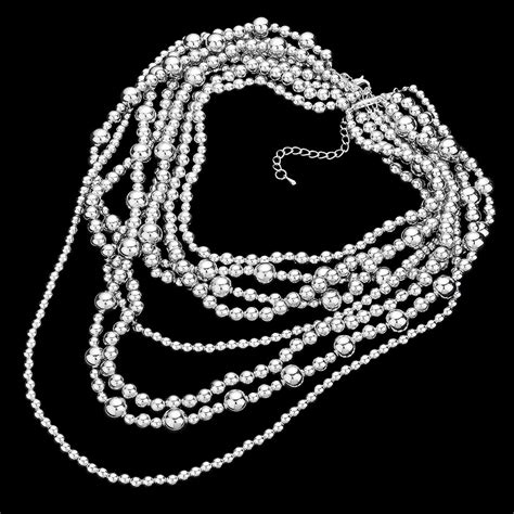 Pearl Multi Strand Bib Necklace