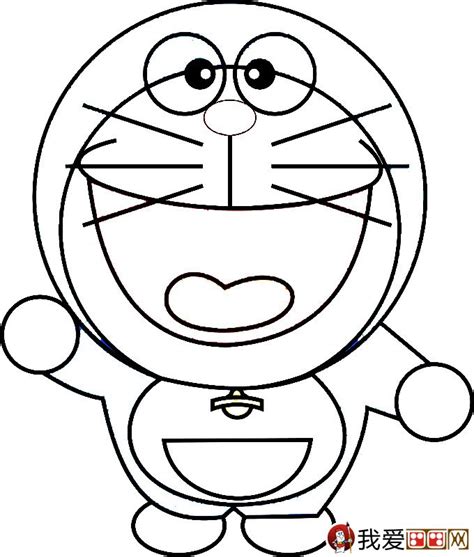 哆啦a梦简笔画教程步骤图片：怎么画哆啦a梦 - 机器猫 - 儿童简笔画图片大全