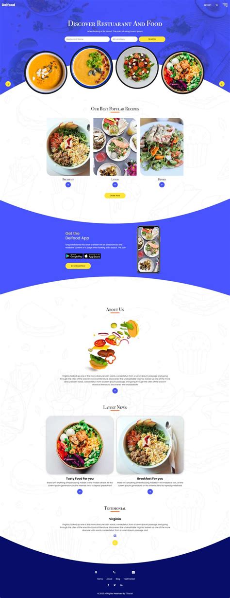 创意HTML5餐饮美食企业网站模板下载 - 素材火