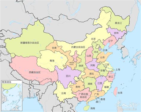 我国34省区政区图 - 中国地图政区 - 地理教师网