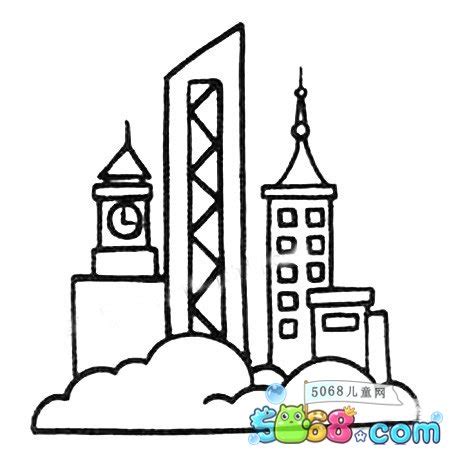 城市高楼大厦简笔画图片 - 学院 - 摸鱼网 - Σ(っ °Д °;)っ 让世界更萌~ mooyuu.com