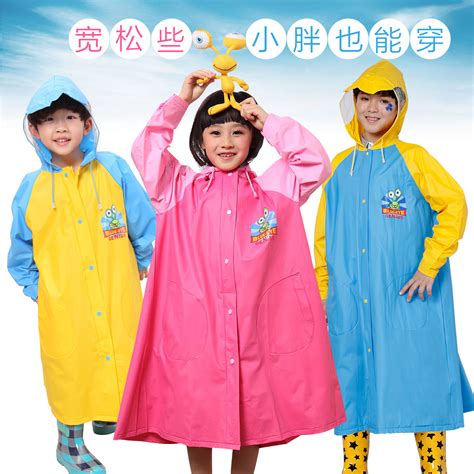 幼儿园儿童雨衣雨披小学生宝宝雨衣帽檐可充气长款带书包位雨衣_虎窝淘