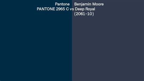 Pantone 2965 C vs Benjamin Moore Deep Royal (2061-10) side by side ...