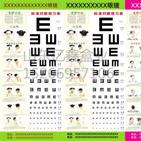 对数测视力表挂图标准儿童家用幼儿园卡通E字C成人近视眼睛视力表-阿里巴巴