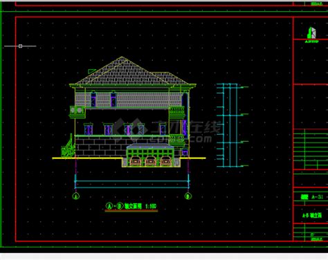 金华别墅楼建筑施工CAD全套设计方案详图_室内节点图块_土木在线