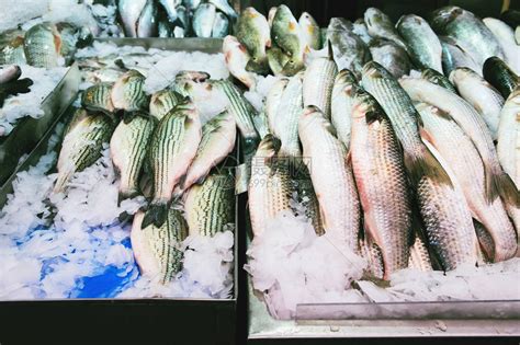 市场上的冰上鲜鱼接近市场高清图片下载-正版图片506243011-摄图网