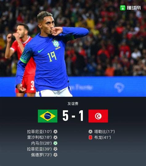 巴西5-1突尼斯，内马尔点射，里沙利松传射，拉菲尼亚独造3球_PP视频体育频道
