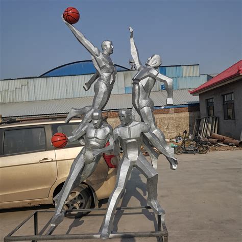 不锈钢制作而成运动篮球雕塑|手工艺|其他手工艺|千龙雕塑 ...