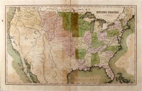 1838 antique map poster UNITED STATES of AMERICA old early history USA ...