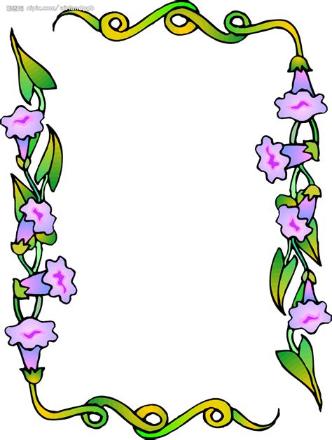 清新手绘卡通植物花卉边框原创背景背景图片素材免费下载_熊猫办公