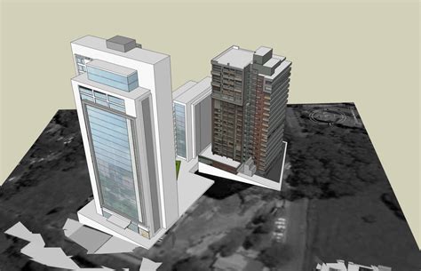 现代高层办公楼su模型下载-光辉城市