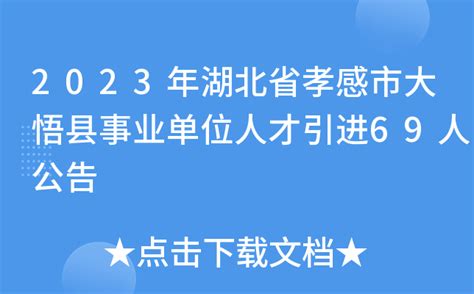 2023年湖北省孝感市大悟县事业单位人才引进69人公告