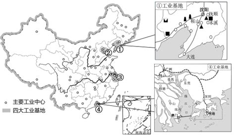 日本主要工业区分布图 - 初中地理图片 - 地理教师网