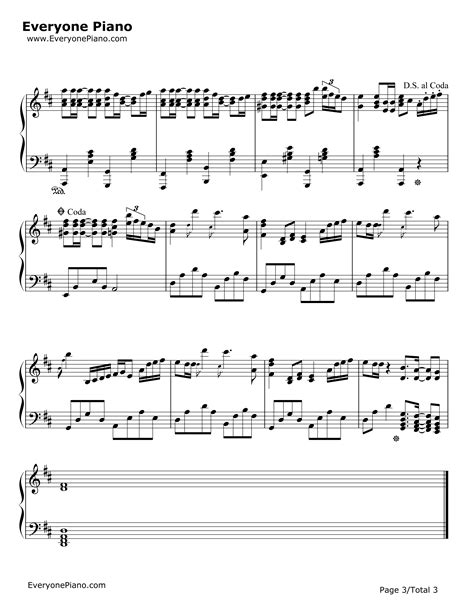菊次郎的夏天-Summer五线谱预览3-钢琴谱文件（五线谱、双手简谱、数字谱、Midi、PDF）免费下载