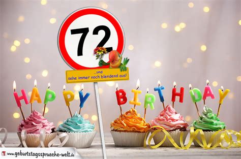 72 Birthday Chocolate Cake with Gold Glitter Number 72 Candles (GIF ...