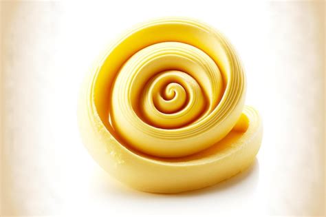 Tobogán espiral de mantequilla curl aislado sobre fondo blanco. | Foto ...