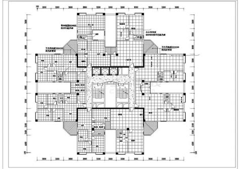 湖州市好景花园小区住宅楼标准层平面设计CAD设计图（共8张）_住宅小区_土木在线