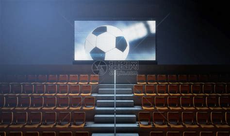 夜间在看台上显示足球重播的照明体育场大屏幕高清图片下载-正版图片507406014-摄图网