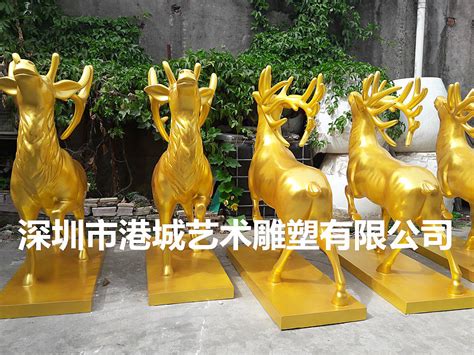 玻璃钢金色鹿雕塑定制哪家好专业玻璃钢抽象鹿雕塑定制|纯艺术 ...