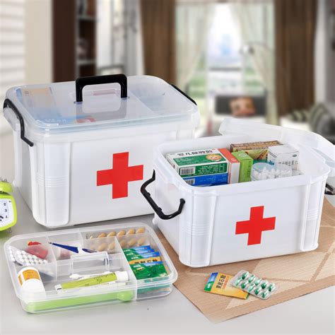 日本进口便携式手提医药箱家用急救箱儿童药品收纳盒多层医疗箱子-阿里巴巴
