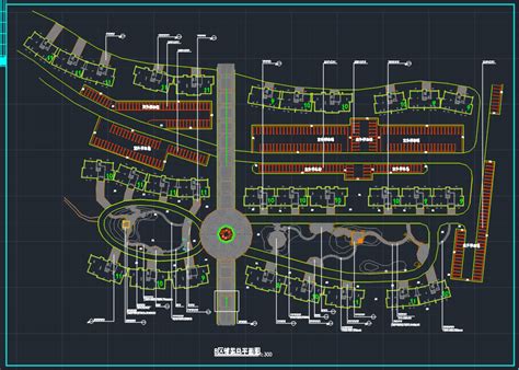 某住宅小区工程施工现场规划设计cad临电平面布置图（标注详细）_土木在线