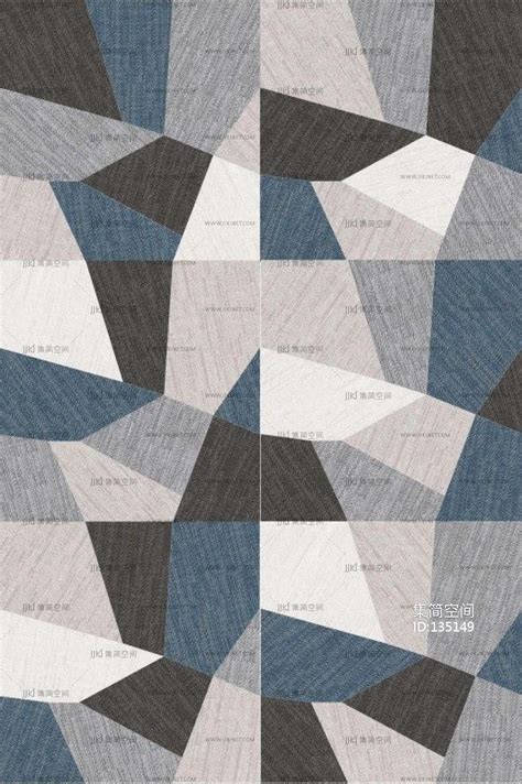 现代几何图案地毯三角形地毯材质贴图下载-【集简空间】「每日更新」