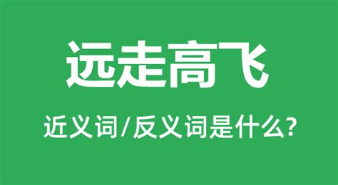 远走高飞的近义词和反义词是什么_远走高飞是什么意思?_学习力