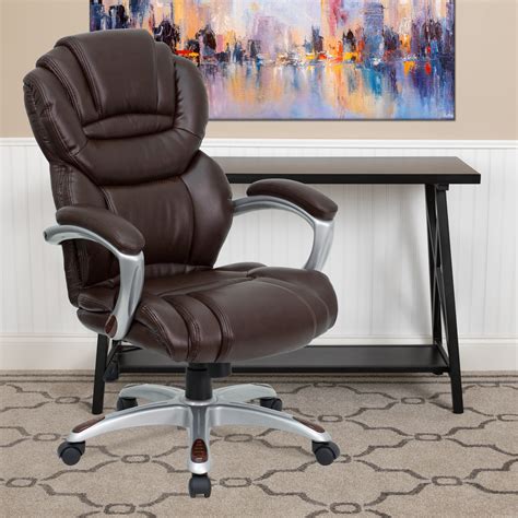 Flash Furniture High Back Brown LeatherSoft Executive Swivel Ergonomic ...
