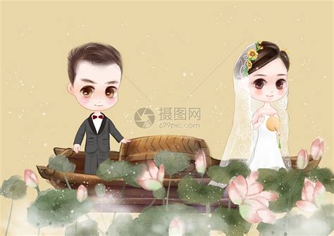 新郎新娘结婚插画素材图片免费下载-千库网