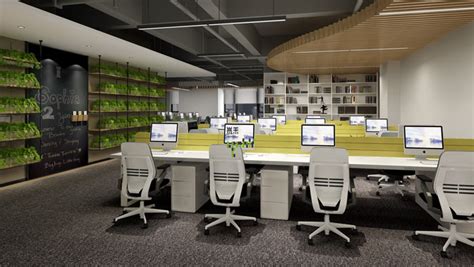 网络科技公司办公室工装设计|空间|家装设计|鸟瞰 - 原创作品 - 站酷 (ZCOOL)