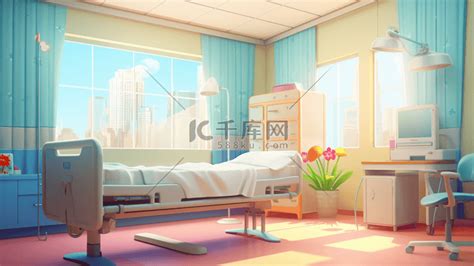 医院病房动漫效果插图23插画图片-千库网