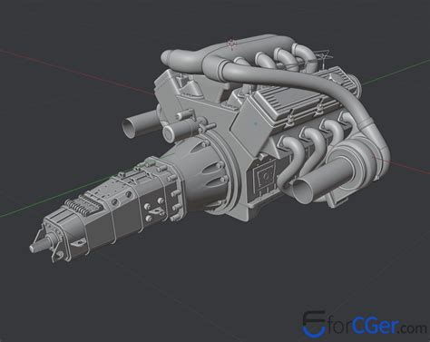 Twin Turbo V8 Engine引擎工业产品模型 - forCGer - 三维数字化设计分享平台