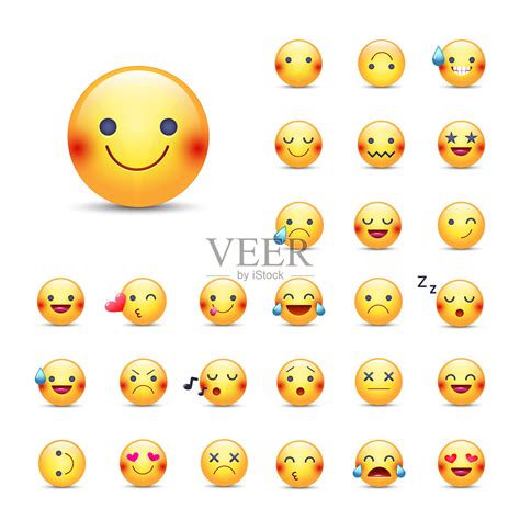 142个精美的笑脸Emojii表情符号矢量线性图标素材 - 25学堂