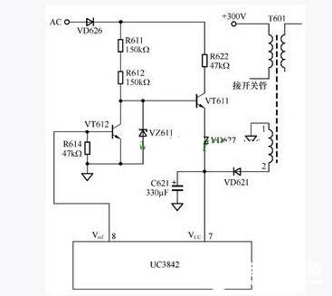 uc3842开关电源电路图_开关电源各功能电路_电压反馈环、短路保护