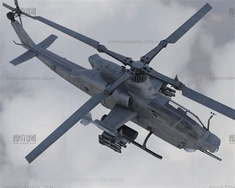 AH1Z蝰蛇武装直升机,带内饰驾驶舱_直升机模型下载-摩尔网CGMOL