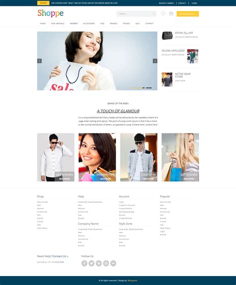 时装服装品牌SHOPPE在线购物商城网店模板 带购物车登陆页_商城 ...