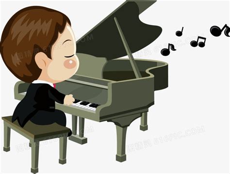 卡通钢琴师图片免费下载_PNG素材_编号ve9i53p9g_图精灵